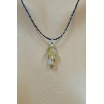 Mantar Şeklinde Sitrin Doğal Taş Kolye 300-4