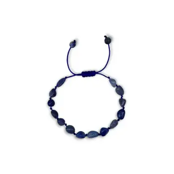 Mavi Kuvars, Mavi Aventurin Doğal Taş Bileklik Makrome Ayarlı 334-4