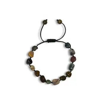 Ocean Jasper Doğal Taş Bileklik Makrome Ayarlı 633-2