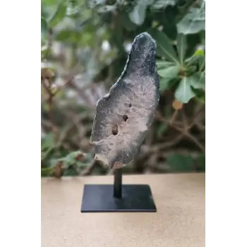 Ortası Kristal Kuvars, Yeşil Akik Jeot Dekoratif Parça 30-OK