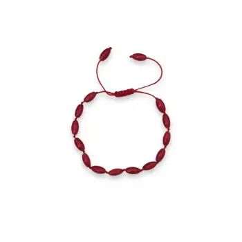 Oval Kesim Mercan Bileklik Makrome Ayarlı 328-2