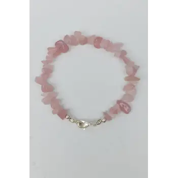 Pembe Kuvars Bileklik Kırıktaş 653-3
