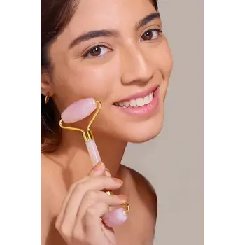 Pembe Kuvars Roller Yüz Masaj Taşı 213