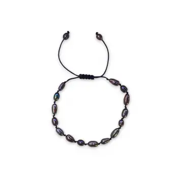 Petrol Rengi Kültür İncisi Bileklik, Makrome Ayarlı 308-3