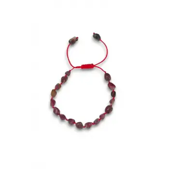 Rubelit Pembe Turmalin Bileklik Makrome Ayarlı 470-3