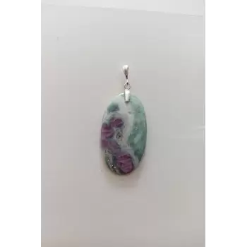Ruby In Fuchsite Yakutlu Fuksit Kolye Ucu Gümüş Malzemeli 510-4