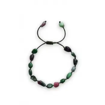 Rubyzoisit, Anyolit Bileklik Makrome Ayarlı 334-1