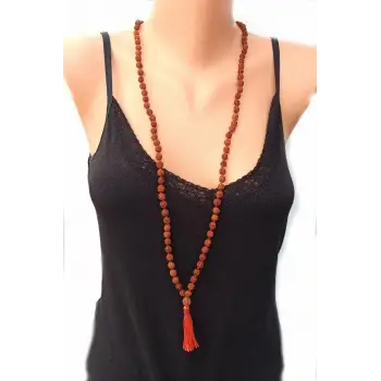 Rudrakşa 108 Taneli Mala Tesbih-Kolye Hindistan Rudraksha 207