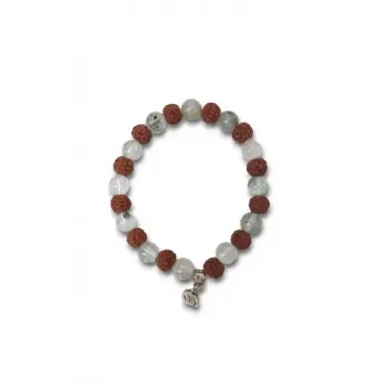 Rudrakşa, Kristal Kuvars Bileklik Ohm Sembollü Rudraksha 414-4