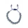 8 mm Doğal Anjelit Taşı Bileklik Makrome Ayarlı 517-2