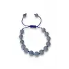 9 Mm Akuamarin Bileklik, Makrome Ayarlı 304-3