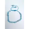 Akuamarin Bileklik, Makrome Ayarlı 655-2
