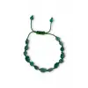 Canlı Renk Doğal Amazonit Bileklik Makrome Ayarlı 433-4