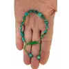 Canlı Renk Doğal Amazonit Bileklik Makrome Ayarlı 433-4