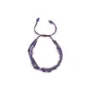 Çift Sıralı Ametist Doğal Taş Bileklik, Makrome Ayarlı 311-5
