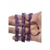 Çift Sıralı Ametist Doğal Taş Bileklik, Makrome Ayarlı 311-5