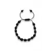 Damla Kesim Siyah Oniks Bileklik Makrome Ayarlı 316-4