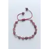 Doğal Çilek Kuvars Bileklik Makrome Ayarlı 647-1