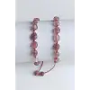 Doğal Çilek Kuvars Bileklik Makrome Ayarlı 647-1