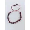 Doğal Lal Garnet Bileklik Makrome Ayarlı 671-4