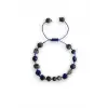 Doğal Lapis Lazuli Bileklik Makrome Ayarlı 417-5