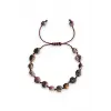 Doğal Leopar Jasper Bileklik Makrome Ayarlı 318-5