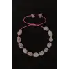 Doğal Pembe Kuvars Bileklik Makrome Ayarlı 654-2