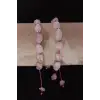 Doğal Pembe Kuvars Bileklik Makrome Ayarlı 654-2