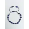 Doğal Sodalit Bileklik Makrome Ayarlı 647-3