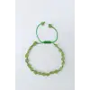 Doğal Taş Peridot Zebercet Bileklik, Makrome Ayarlı 679