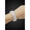 Geniş Taşlı Doğal Kristal Kuvars Bileklik 111-3
