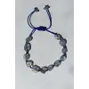 Işıltılı Labradorit Bileklik Makrome Ayarlı 410-3