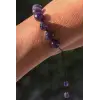 Koyu Mor Ametist Bileklik 10 mm.  Faset Kesim