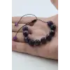 Koyu Mor Ametist Bileklik 10 mm.  Faset Kesim