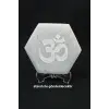Ohm Sembolü Enerji Yükleyici Beyaz Selenit Altıgen Plaka 58AO