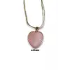 Pembe Kuvars Kolye Kalp Kesim 453-4
