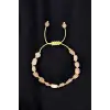 Turuncu Aytaşı Doğal Taş Bileklik Makrome Ayarlı 633-1 Peach Moonstone