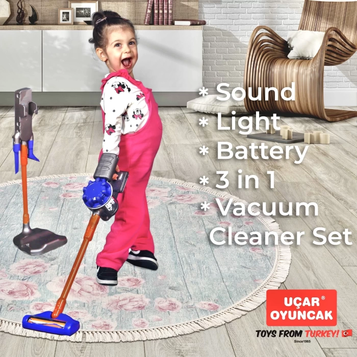 VACUUM CLEANER WITH STAND (BATTERY OPERATED,LIGHTS & SOUND & STAND)