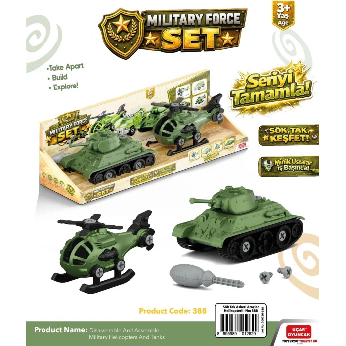 Disassemble and Assemble Military Helicopter and Tank - Sök-Tak Askeri Araçlar Tank&Helikopter set