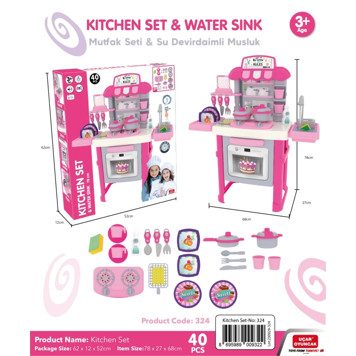 Kitchen Set with Automatic Water Sink (Battery Operated)