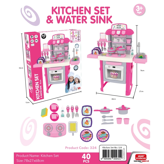 Kitchen Set with Automatic Water Sink (Battery Operated)