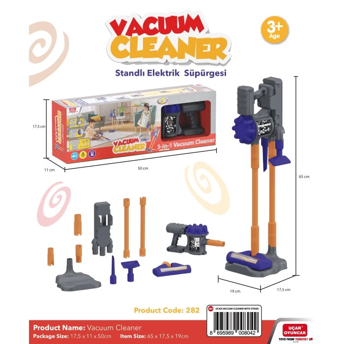 VACUUM CLEANER WITH STAND (BATTERY OPERATED,LIGHTS & SOUND & STAND)