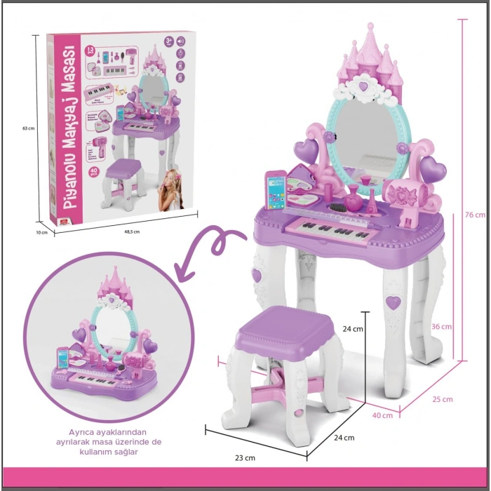 Vanity Set With Piano and Chair