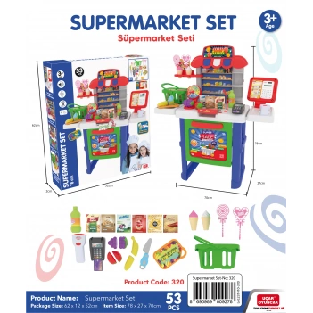 Supermarket Cashier Set with Fruit Mix (78cm)