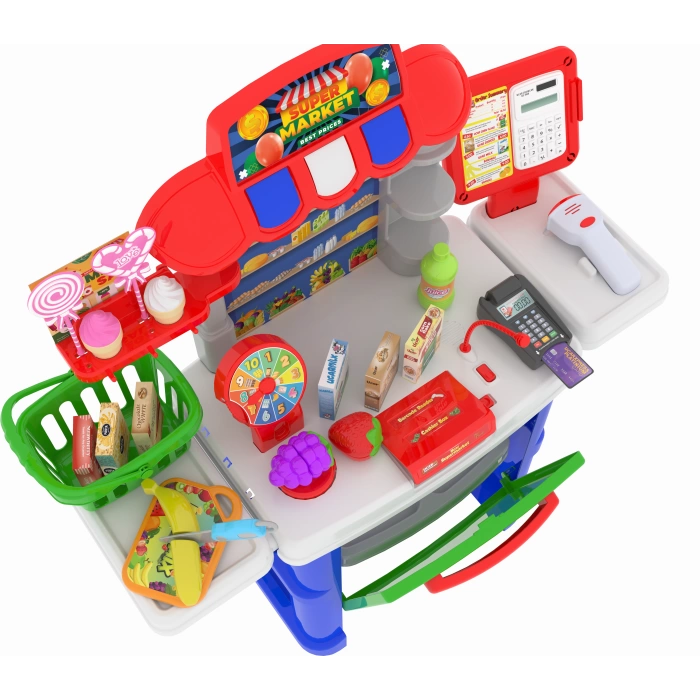 Supermarket Cashier Set with Fruit Mix (78cm)