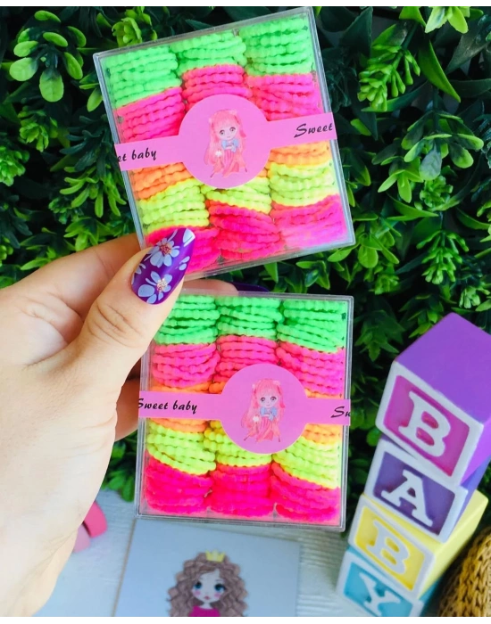 100lü Kutulu Neon Lastik Toka