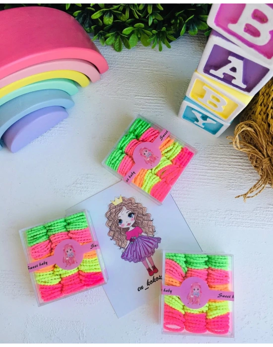 100lü Kutulu Neon Lastik Toka