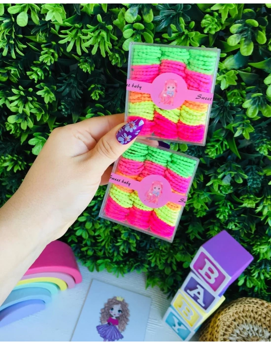 100lü Kutulu Neon Lastik Toka