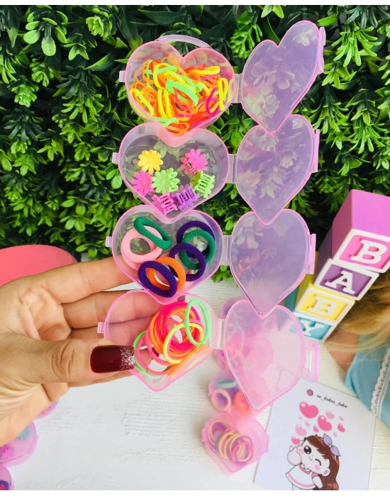 4 Bölmeli Kalpli Toka Kutusunda Tokalar