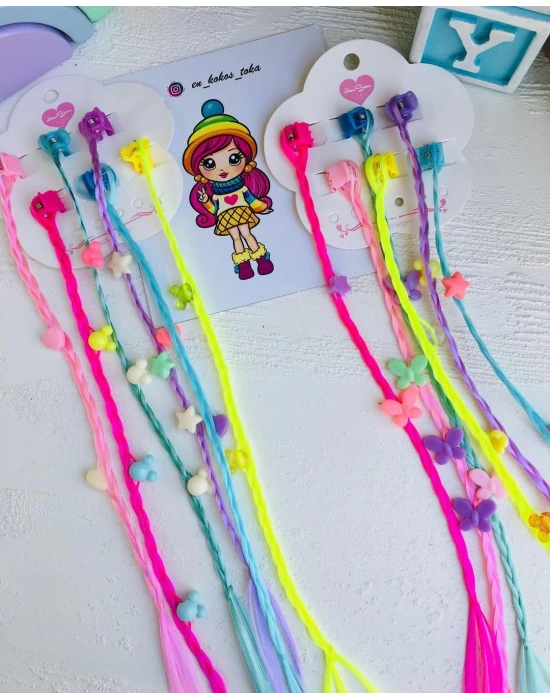 6lı Karışık Objeli Örgülü Saç